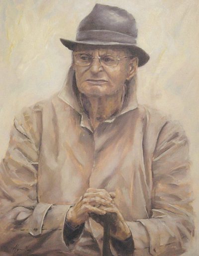 Alyson May - Harold in Contemplation, oil on linen, 60 x 90cm